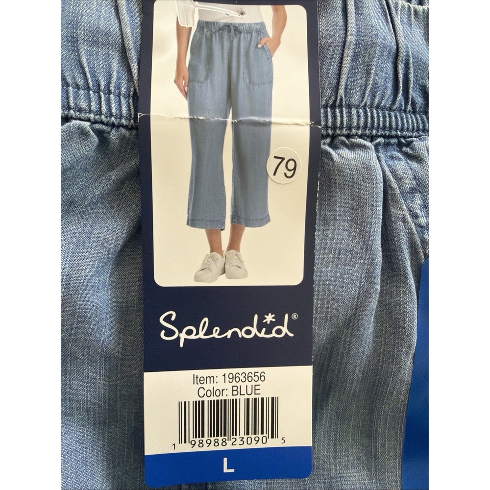 Splendid Women's Cropped Wide Leg Drawstring Pant-Large